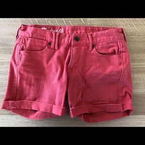 Madewell Coral Denim Cutt-off Shorts